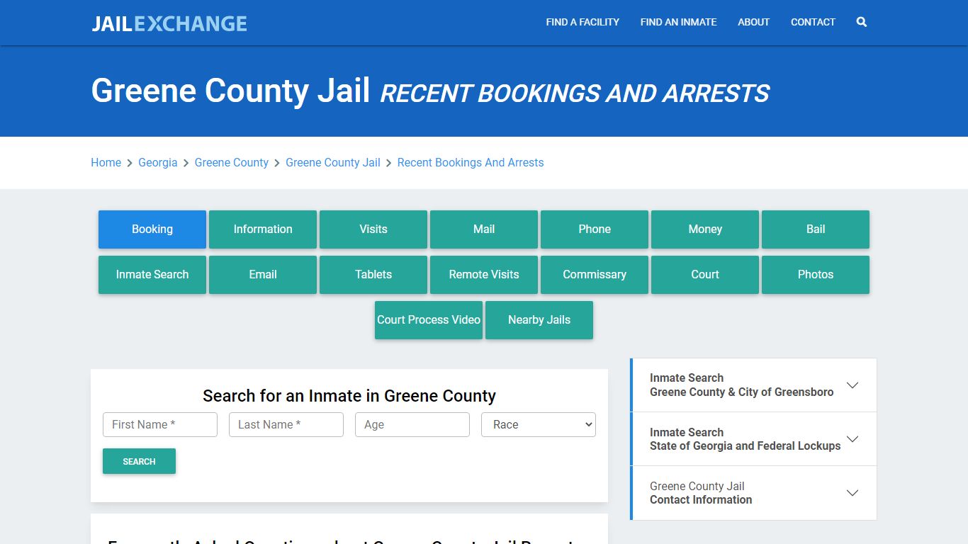 Greene County Jail GA Recent Arrests and Bookings - Jail Exchange